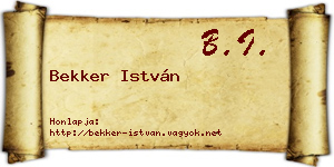 Bekker István névjegykártya