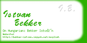 istvan bekker business card